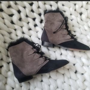 Stuart Weitzman colorblock fun lined booties